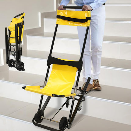 Folding Stair Climber Wheelchair Folding Transport Wheelchair Folding Stair Chair, Portable Stairlift Tools for Stair Climbing with Adjustable Headrests and Safety Belts