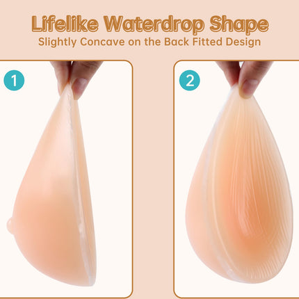 Nimiah Silicone Breast Forms Mastectomy Breast Prosthesis Fake Boobs Silicone Breast Forms 1 Pair - False Breast Forms for Mastectomy Prosthesis, Crossdresser, Cosplayer