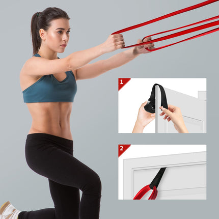 AUVIM Resistance Bands Set Fitness Bands 3 Different Levels of Resistance Bands for Strength Training, Stretching, Calisthenics, Cross Fitness, Pilates, Yoga, Including Door Anchor Storage Bag