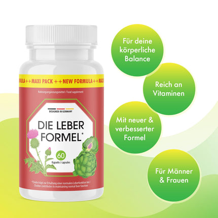 The Liver Formula Capsules - with natural ingredients - suitable for women & men - 60 capsules per can 1x