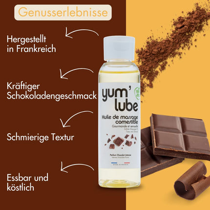 Yum'Lube | Sex & erotic massage oil for massage & intimate | Body oil with chocolate | Massage oil intimate suitable as sex oil | Massage oil for intimate areas & massage oil sex intimate area