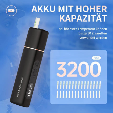 HI TASTE Hi20 Tobacco Heater Compatible with IQOS HEETS, Great Taste, 3200mAh Large Battery, Dual Heating System & Bottom Heating for Sticks, Adjustable Temperature, OLED Display (Charming Black)