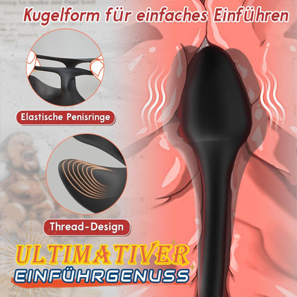 Anal Vibrator Prostate Stimulation Men with Penis Ring Sex Toys for Men Anal Dildo Anal Plug Anal Vibrators for Men Anal Plug Vibrator Sets for Men with 9 Vibration Modes Sex Toys