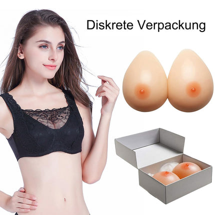 FESVINA One Pair Silicone Breast Forms Fake Boobs for Crossdresser Transgender Mastectomy Prosthesis Cosplay C Cup 800g/Pair