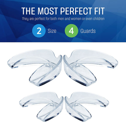 Wewell Mouth Guard for Teeth Grinding, Protects Tooth Enamel, Improves Sleep Quality, 4 Moldable Mouthpieces for Teeth Grinding and Sleeping, Eliminates Bruxism and Teeth Grinding – 2 Sizes