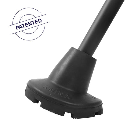 KMINA - Crutches rubber 19 mm, 18 mm, 17 mm (x2 pieces), rubber feet walking aid, rubber buffers walking sticks, black - Made in Europe.