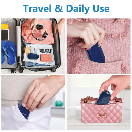 ACWOO Pill Splitter, Tablet Splitter for Small and Large Tablets, Tablet Cutter with Storage Compartment, Portable Pill Cutter with Sharp Blades for Travel & Daily Use (Blue)