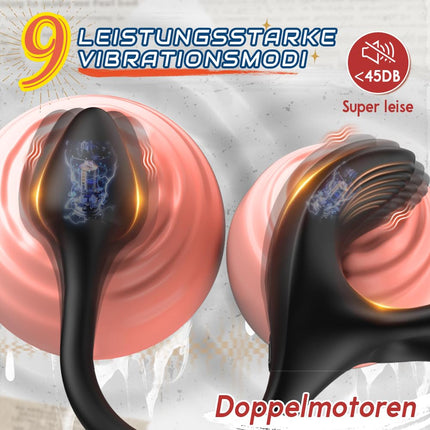 Anal Vibrator Prostate Stimulation Men with Penis Ring Sex Toys for Men Anal Dildo Anal Plug Anal Vibrators for Men Anal Plug Vibrator Sets for Men with 9 Vibration Modes Sex Toys