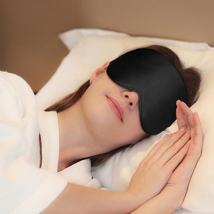 Gritin Silk Sleep Mask, Light-Blocking Eye Mask Night Mask 100% Skin-Friendly Silk Odorless Sleep Mask with Adjustable Strap and Earplugs for Men, Women and Children
