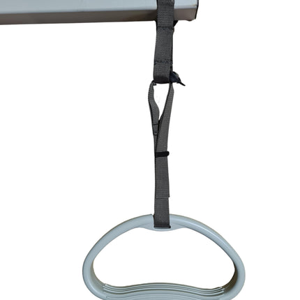Stock-Expert Mobile Freestanding Bed Gallows With Triangle Handle Standing Aid Bed Riser Standing Aid Made Of Painted Steel 3-Part Plug-In System Load Capacity Up To 100kg
