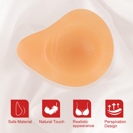 Mastectomy Prosthesis, Symmetrical Silicone Breast Form Prosthesis Left Breasts Silicone Breasts Bra Pad Enhancer Inserts (180g/A Cup/Left)