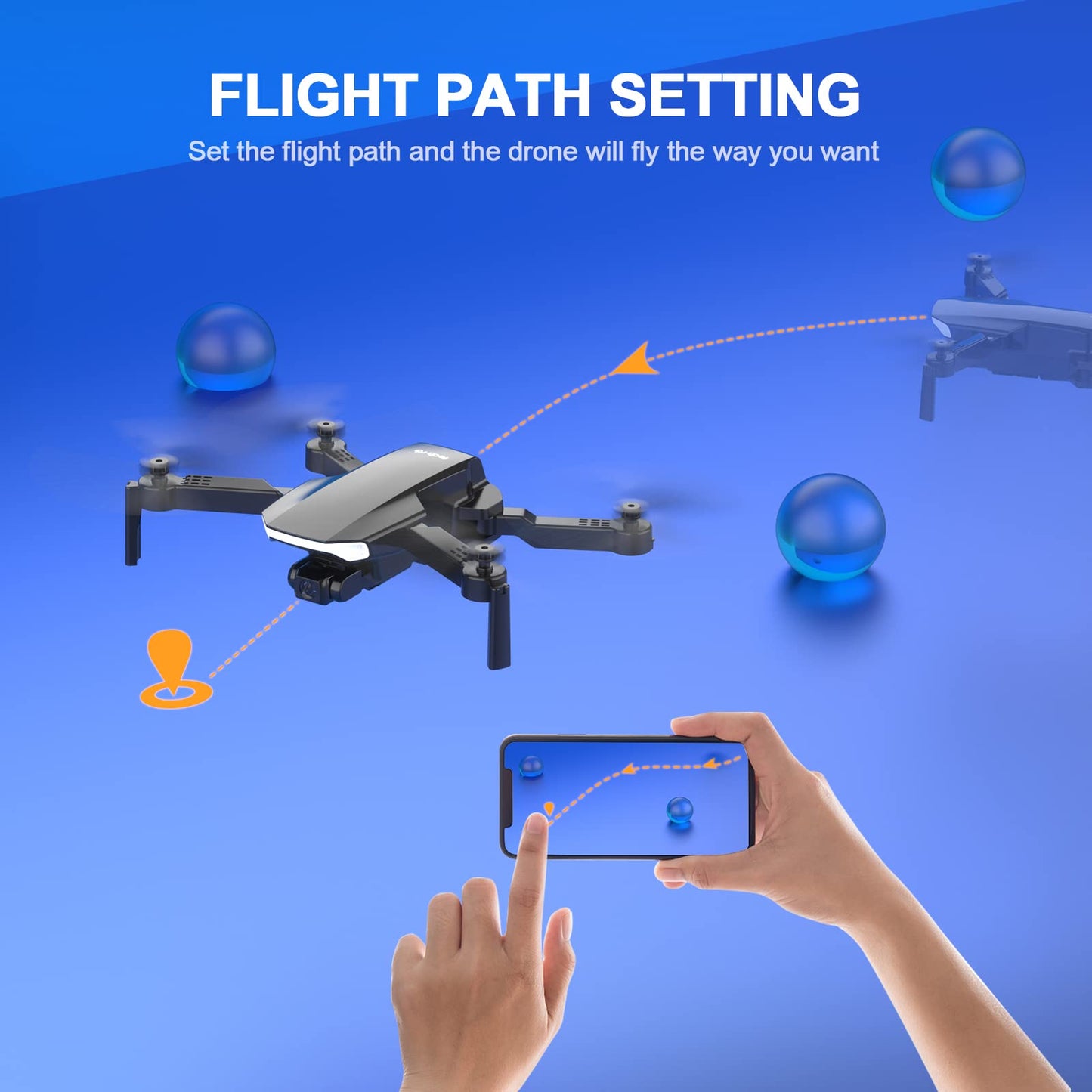 tech rc Drohne mit Kamera HD 1080P mit Tragetasche für Erwachsene für draußen RC Quadrocopter Faltbar Drone Ferngesteuert 2 Akku 26 Min. lange Flugzeit WLAN Foto Live Videoübertragung für Anfänger
