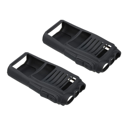 PATIKIL 2 Pack Two-Way Radio Holder Silicone Walkie Talkie Protective Covers Rubber Soft Case Black for PT-UV82 Radios