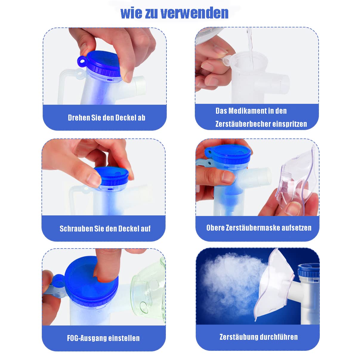 Zubehör für Inhaliergerät, Erwachsene Vernebler Luftschlauch Mundstück Filter, Geeignet für alle Arten von Vernebler Inhaliergerät.