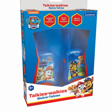 Lexibook, The Paw Patrol, Talkies-Walkies 200m, Communication Game for Children, 2 Communication Channels, Belt Clip, Battery-Operated, Blue/Red, TW12PA