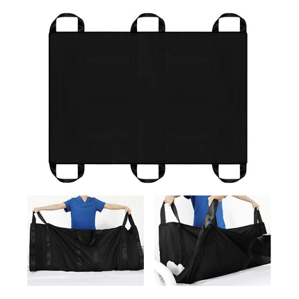 LOSCHEN Positioning Pad for Patient Transfer, Patient Transfer Board with Handles, Suitable for Overweight People, Elderly People and Patients (Black 100 * 147cm)