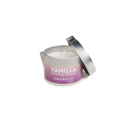 AMORELIE Care – Erotic Massage Candle with Vanilla Scent (50 ml) – Sensual Massage, Moisturizing, Ideal for Couples