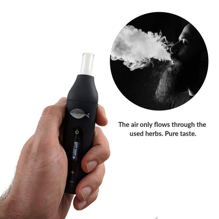 Vaporizer Vapeble Nebel - Vaporizer with glass mouthpiece, OLED display and stepless temperature control, makes super vape from resinous herbs