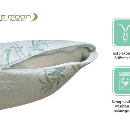Bamboo pillow - orthopedic neck support pillow - memory foam pillow - orthopedic pillow sleeping pillow - neck pillow pillow - removable cover - bamboo viscose pillowcase (60 x 40 cm)