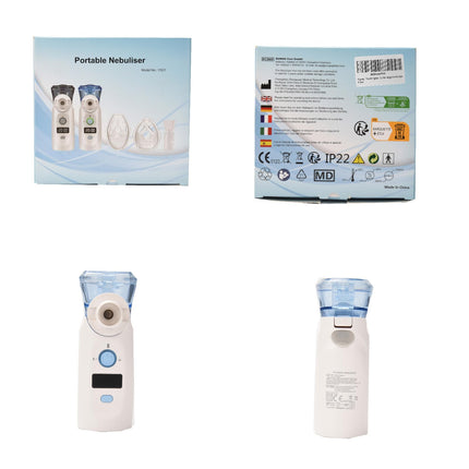 Nigecue Inhaler Portable Nebulizer Set Low-noise Inhaler Nebulizer with Mouthpiece and Mask for Children and Adults, USB Rechargeable