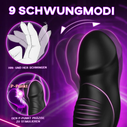 Anal vibrators for men Prostate stimulation Men with penis ring 9 swing modes & roller ball thrust function 9 vibrations Anal plug for men Sex toy for men Anal vibrator Anal dildo