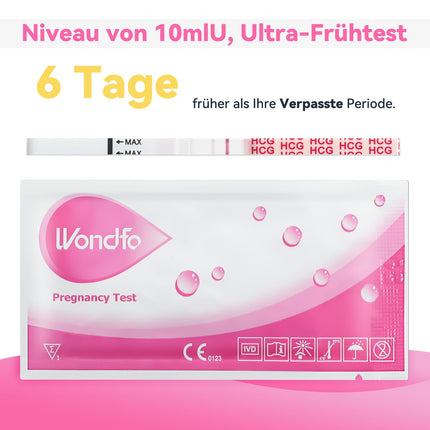 Wondfo 20 Pregnancy Tests 50 Ovulation Tests 10 mIU/ml HCG Rapid Test Strips Ovulation Test LH Fertility Test for Women