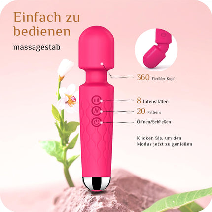 Vibration for women, G-spot vibration for women squirting, dildo, sex toy for women, 20 patterns 8 speeds, quiet waterproof, sex toy for women extremely hard (Rose Red)