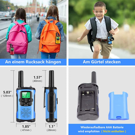 Walkie Talkies for Kids 3 Pack, 8 Channels 2-Way Radio Children Talking Toy for 3 to 12 Boys Girls Gift, 3 KM Long Range for Outdoor Camping Game