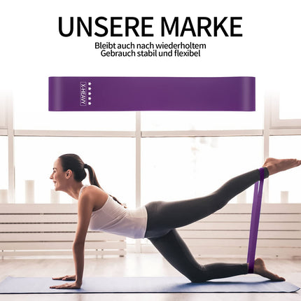 5 PCS exercise bands, resistance bands, fitness bands, resistance bands with 5 PCS different resistance levels, for stretching yoga, with carrying bag and instructions (A)