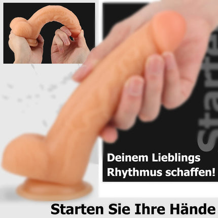 Greenpinecone Small Realistic Dildo with Strong Suction Cup, 19CM Classic, Perfect Real Veins and Plump Testicles Anal Dildo Sex Toy for Beginners Women Men