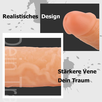 Greenpinecone Small Realistic Dildo with Strong Suction Cup, 19CM Classic, Perfect Real Veins and Plump Testicles Anal Dildo Sex Toy for Beginners Women Men