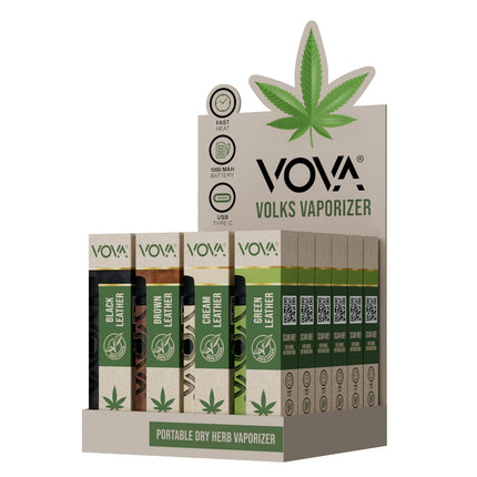 Vaporizer 1000 mAh | VOVA Vaporizer for Herbs & Extracts, Herbal Vaporizer, Vaporizer Pen | Compact & Handy | High-Quality Leather | Adjustable Temperature (Green)