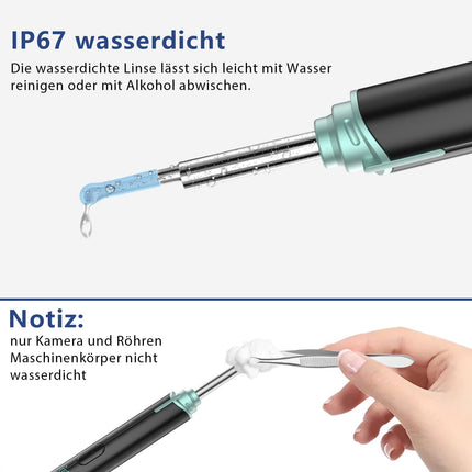Earwax Remover Otoscope, VITCOCO 1920P WiFi Ear Cleaner, IP67 Waterproof Otoscope Ear, 360° Wide Angle Otoscope Camera with 6 LEDs for Adults, Children and Pets (Black)