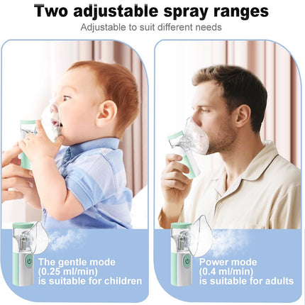 Nebulizer Machine for Adults, Rechargeable Portable Nebulizers for Adults and Children, Quiet Nebulizer for Children (Green and White)