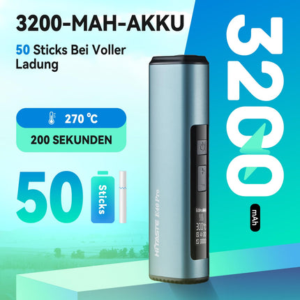 HI TASTE E40 Pro Tobacco Heater Compatible with IQOS ILUMA TEREA, Great Taste, 3200mAh Large Battery, Drying Function, Clear OLED Display, Metal Finish (Metal Black)