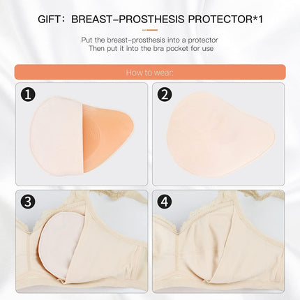 Mastectomy Prosthesis, Symmetrical Silicone Breast Form Prosthesis Left Breasts Silicone Breasts Bra Pad Enhancer Inserts (180g/A Cup/Left)