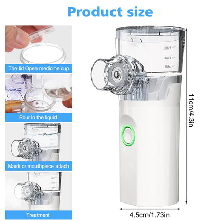 Joycabin Inhaler for Adults Inhaler Children, Inhalers Rechargeable Inhaler with Portable Design, Quiet Inhalers with Mouthpiece and 2 Masks, Adjustable Spray Mist