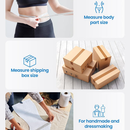 RENPHO Body Measuring Tape Smart Body Measuring Tape, Bluetooth Body Measuring Tape for measuring the body circumference of biceps, chest, hips, calves, thighs and neck, Sewing Tape Measure in CM or inches, 150CM