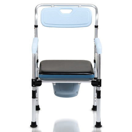 Randaco Commode Chair, Height-Adjustable Commode Chair, Non-Slip Toilet Chair Bucket, Shower Chair with Armrests and Backrest, with Lid, Load Capacity up to 150 kg, for Seniors, Disabled and Pregnant Women