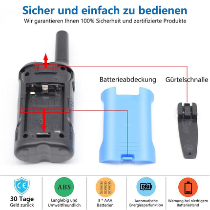 Walkie Talkies for Kids 3 Pack, 8 Channels 2-Way Radio Children Talking Toy for 3 to 12 Boys Girls Gift, 3 KM Long Range for Outdoor Camping Game