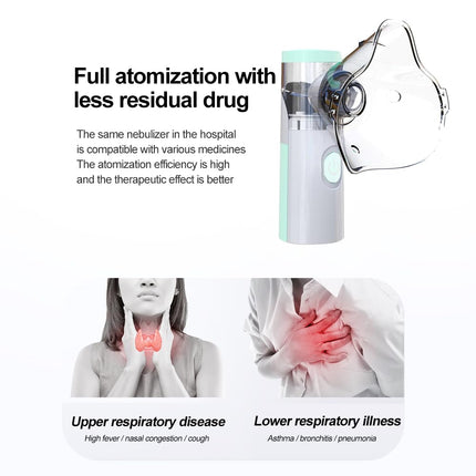 Nebulizer Machine for Adults, Rechargeable Portable Nebulizers for Adults and Children, Quiet Nebulizer for Children (Green and White)