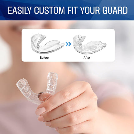 Wewell Mouth Guard for Teeth Grinding, Protects Tooth Enamel, Improves Sleep Quality, 4 Moldable Mouthpieces for Teeth Grinding and Sleeping, Eliminates Bruxism and Teeth Grinding – 2 Sizes