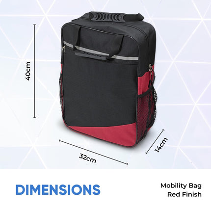 Biscay Mobility Bag - Red | Wheelchair and Mobility Scooter Bag Accessories, Wheelchair and Mobility Scooter Bags, Mobility Scooter Bag, Wheelchair and Mobility Scooter Accessories