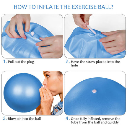 flintronic Exercise Ball Small Pilates Ball, 25cm Soft Yoga Ball, with Inflatable Straw, Anti-Burst Exercise Ball for Yoga, Pilates, Balance, Physiotherapy, Stretching and Core Fitness