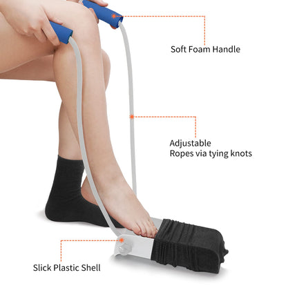 Knee hip surgery rehabilitation sets, 4 dressing aids including 80 cm foldable gripper, sock aid, shoehorn, dressing aid stick