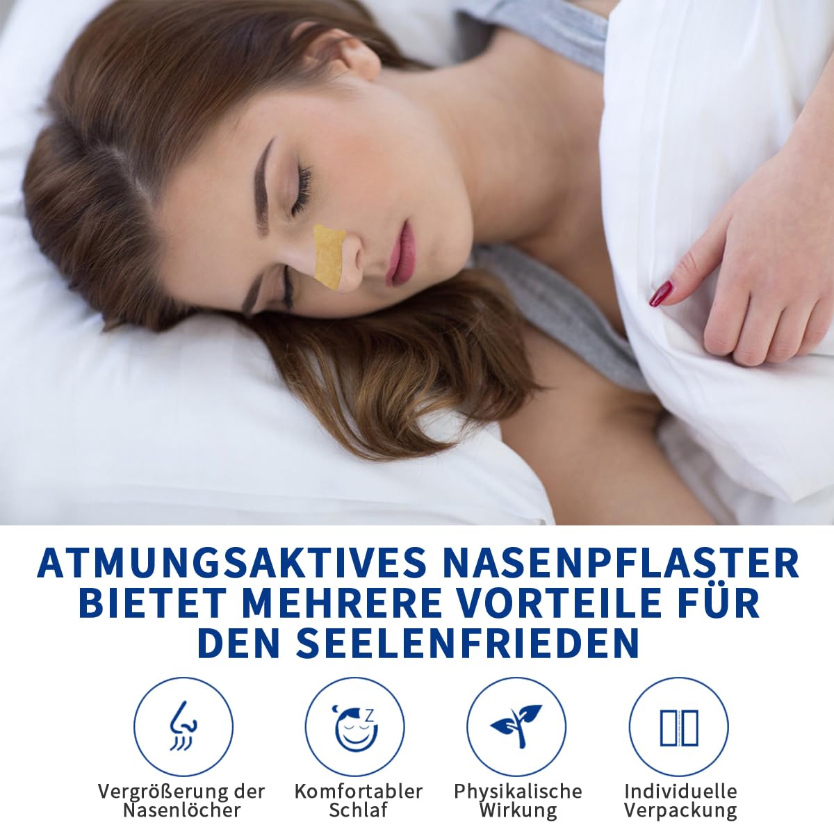 60 Stück Nasenpflaster,Nasenpflaster Schnarchen,Nasal Strips,Anti Schnarch Pflaster,Extra Starke Nasenstrips Gegen Schnarchen,Besser Atmen Bei Verstopfter Nase,Für Eine Bessere Schlafqualität