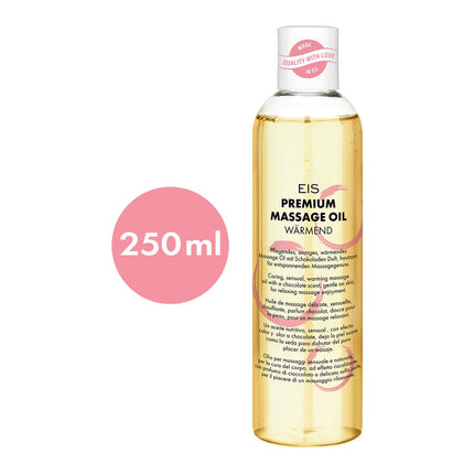 ICE Premium Warming Massage Oil | Erotic massage oil with a warming effect | Erotic love oil for foreplay and partner massages | with chocolate aroma | 250 ml
