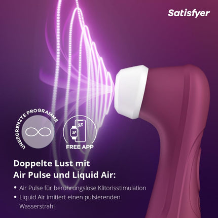 Satisfyer Pro 2 Generation 3 Vibrator with Connect APP | Liquid Air Technology | Quiet, Powerful Clitoral Stimulation | Pressure Wave Vibrator with Vibrations | Sex Toy Gift for Women | Dildo
