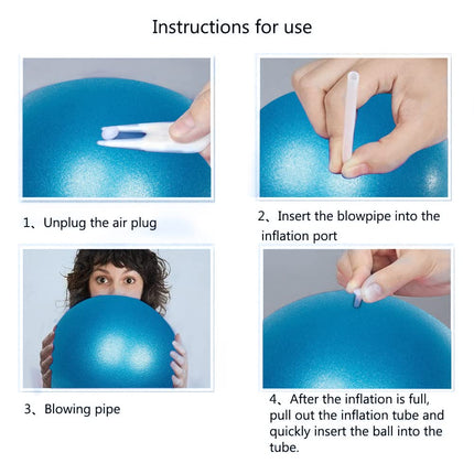 Lanjue Small Pilates Ball, 25 cm Non-Slip Fitness Ball, Gymnastic Ball Small, Soft Yoga Ball for Abdominal and Shoulder Training, Balance Sports Pilates (Blue)
