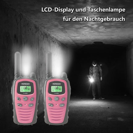 HUNICOM Walkie Talkies for Girls Women with Long Range - PMR 16 Channels Walkie Talkie Radios VOX with Flashlight LED